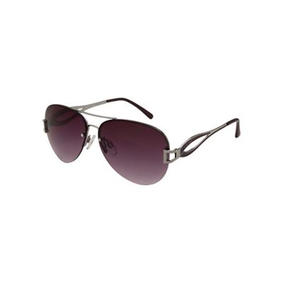 Purple aviator diamante lens sunglasses